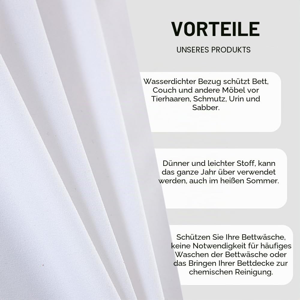 DUJUIKE 100% wasserdichte Schutzdecke oder Liner für Bett, Matratzenschoner für das Bett, Wiederverw