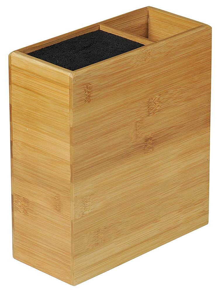 KESPER 58027 Messerblock unbestückt mit Utensilienbox aus Bambus/Universalmesserblock/Messerhalter/U