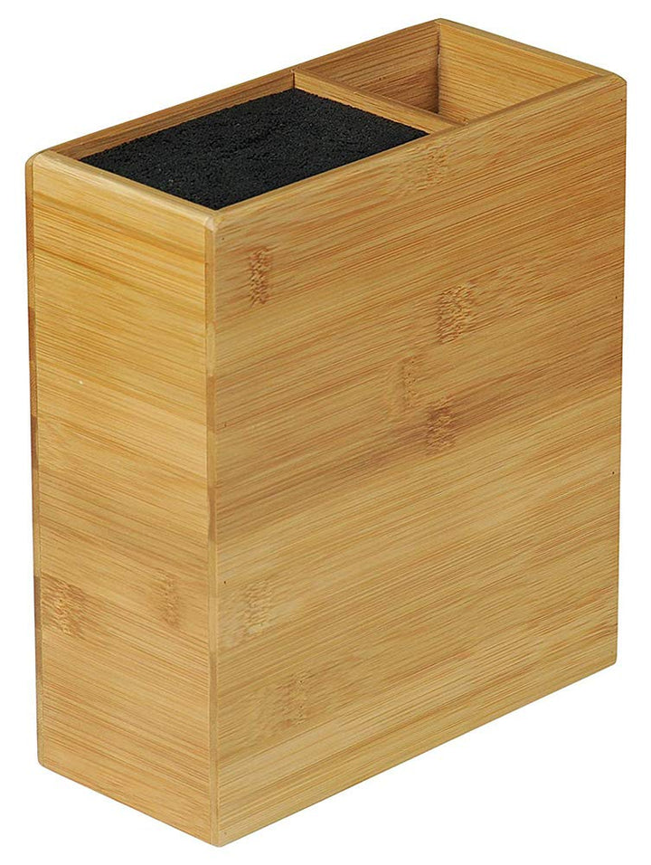 KESPER 58027 Messerblock unbestückt mit Utensilienbox aus Bambus/Universalmesserblock/Messerhalter/U