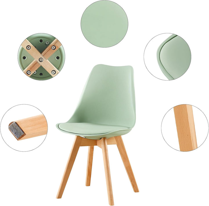 EGGREE 6er Set Esszimmerstuhl Skandinavischer SGS Geprüfter, Design Küchenstuhl Essstühle mit Polste
