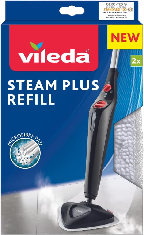 Vileda Steam Dampfreiniger Ersatzpads Mikrofaser | Hygienische Bodenreinigung - Passend für alle Böd