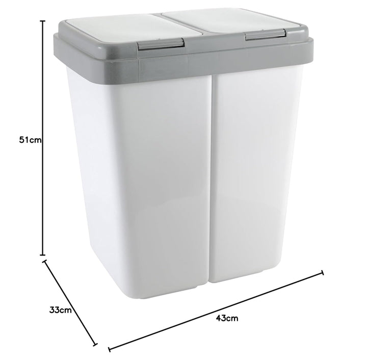 axentia 235168 Zweimer Müllbehälter, Kunststoff, grau A 1 - Pack, A 1 - Pack
