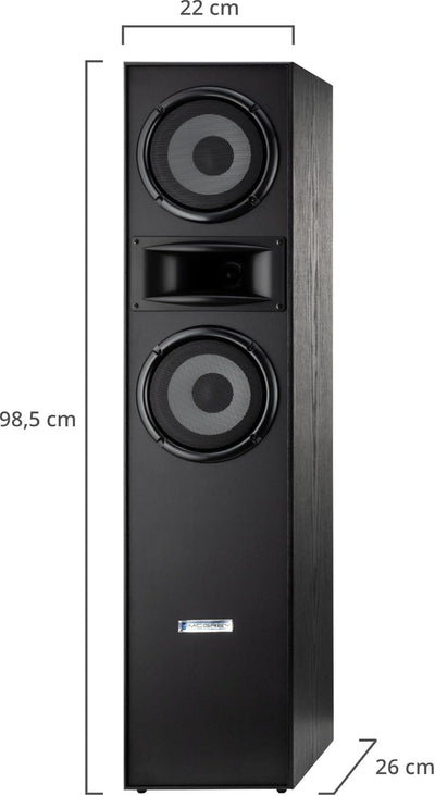 McGrey HTS-65320 BK Paar 3-Wege HiFi Standlautsprecher Paar - 160W RMS - 2 x 6,5" Mittel-, Tieftöner