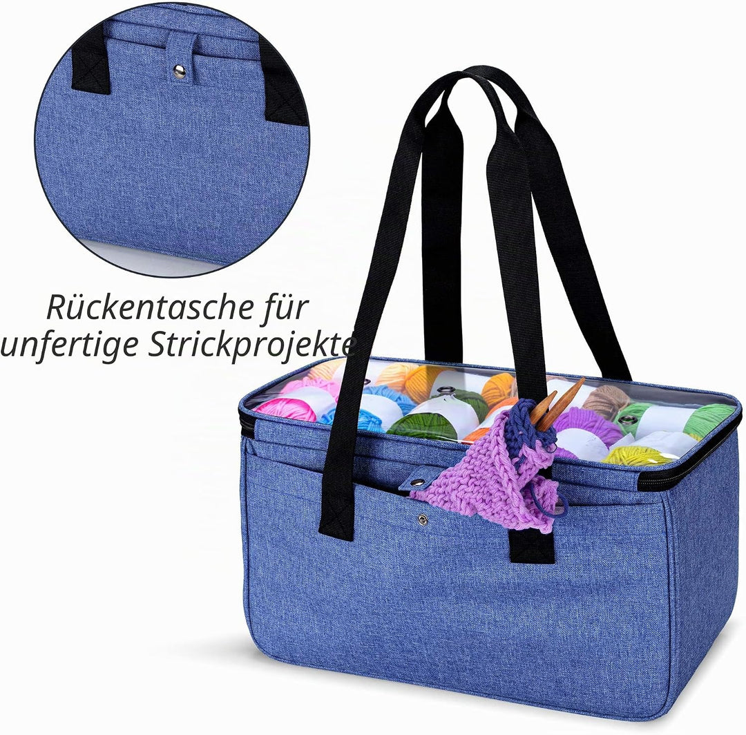 Yarwo Tasche für Garnaufbewahrung, Stricktasche zur Aufbewahrung von Wolle, Handarbeitstasche mit Gr