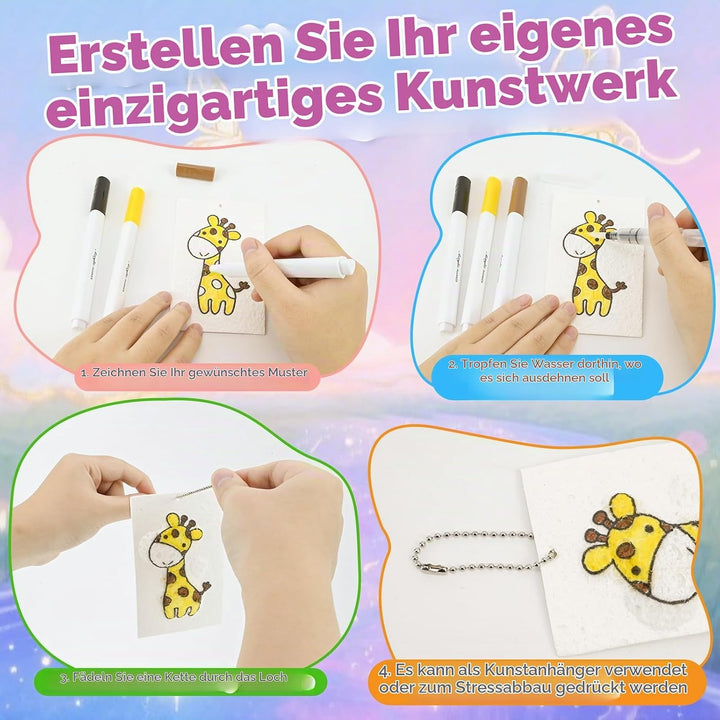 Jukibole Puffy Paint - 62 Stück Schaum Textur Malset für Kinder, 3D Schaumstoff Malset mit 36 Schwam