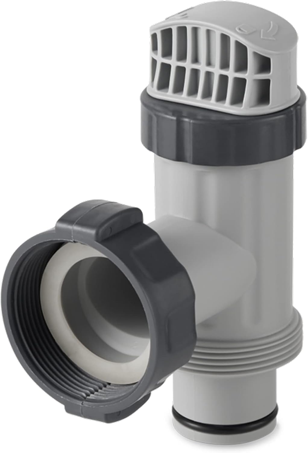 Intex Acrylnitril Butadien Styrol (ABS), 26005 Anschluss-Set Ø 38 mm Poolzubehör, Grau Single, Singl