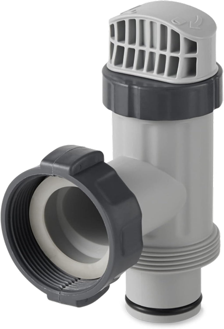 Intex Acrylnitril Butadien Styrol (ABS), 26005 Anschluss-Set Ø 38 mm Poolzubehör, Grau Single, Singl