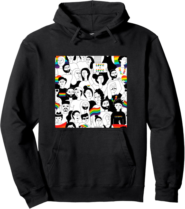 LGBTQ Verbündeter Gay Pride Menschen Regenbogenfarbe Pullover Hoodie