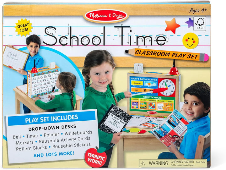 Melissa & Doug School Time Classroom Play Set | Pretend Play | Play Set | 4+ | Gift for Boy or Girl
