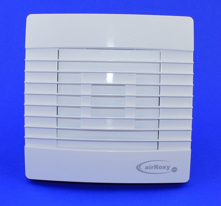 Badventilator mit Jalousie/Lamellen und Timer/Nachlauf Badlüfter Lüfter Ventilator weiss Front Ø 100