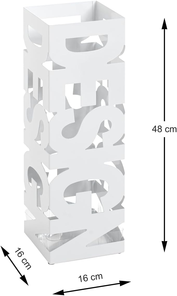 HAKU Möbel Schirmständer, Metall, weiss, B 16 x T 16 x H 48 cm Weiss Modern, Weiss Modern