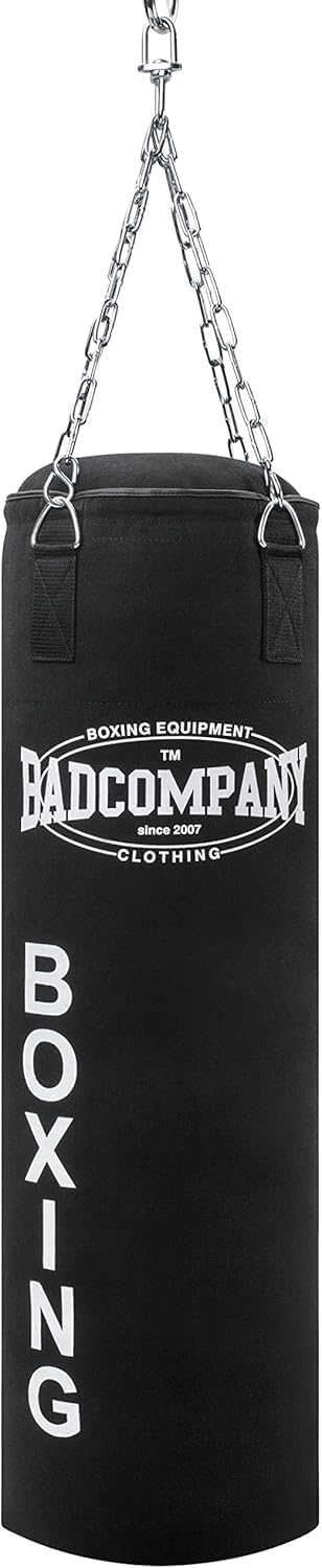 Bad Company Boxsack inkl. Heavy Duty Stahlkette I Canvas Punching Bag, gefüllt/ungefüllt I 80 x 30 c