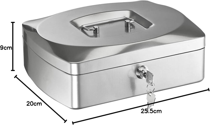 ALCO-Albert 8420-36 Geldkassette, 255 x 200 x 90 mm, silber 255 x 200 x 90 mm Silber, 255 x 200 x 90