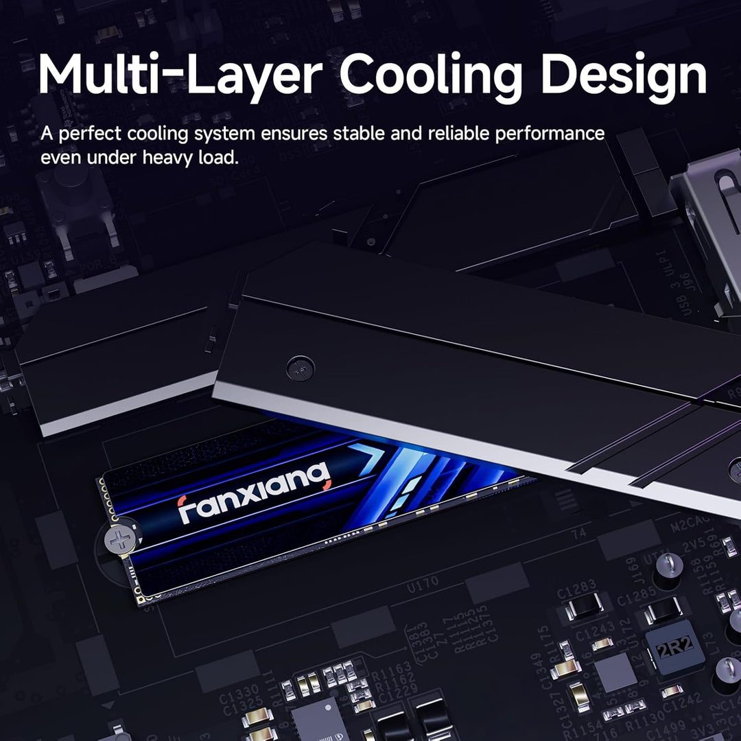 fanxiang S910 Max 4TB PCIe 5.0x4 NVMe M.2 SSD, Lesegeschwindigkeiten von bis zu 14.000 MB/s, 13.000