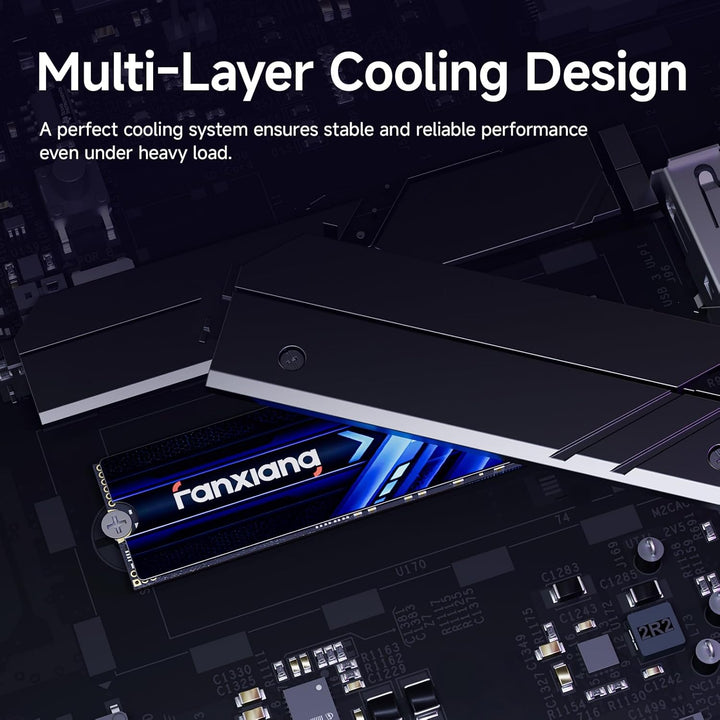 fanxiang S910 Max 4TB PCIe 5.0x4 NVMe M.2 SSD, Lesegeschwindigkeiten von bis zu 14.000 MB/s, 13.000