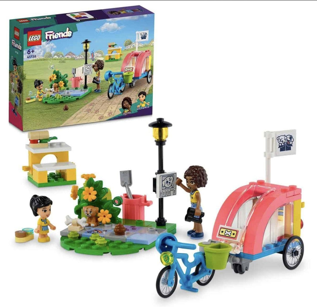 LEGO 41738 Friends Hunde-Rettungsfahrrad, Tierrettung-Spielzeug mit Welpen-Tierfiguren und Mini-Pupp