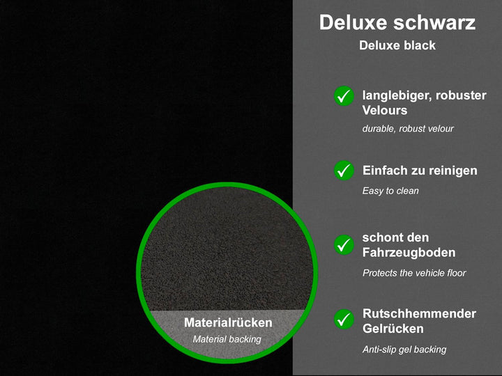 Fussmatten passend für FIAT Ducato Typ 250 alle Sitzvarianten (Baujahr 2006-2024), Deluxe schwarz |