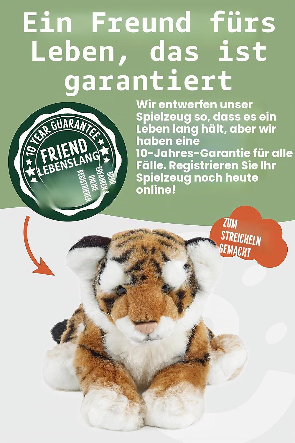 Living Nature Stofftier - Tigerjunges (25cm) S Tiger-Stil, S Tiger-Stil