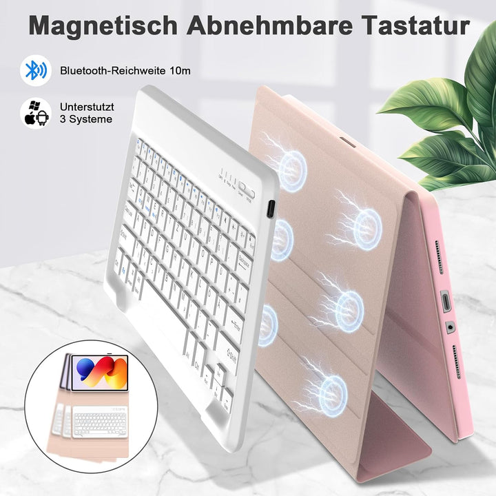 IVEOPPE Hülle mit Tastatur für Xiaomi Redmi Pad 2 Pro 12,1 Zoll 2025, Deutsches QWERTZ Keyboard, Blu