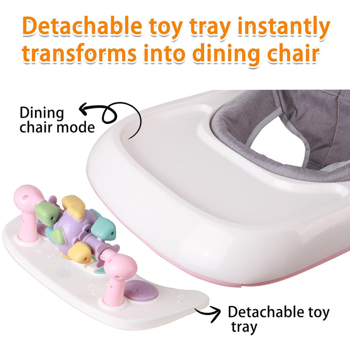 OHMG 4-in-1 Lauflernhilfe für Babys mit interaktivem Multiaktivitätstablett mit abnehmbarer Musik, h