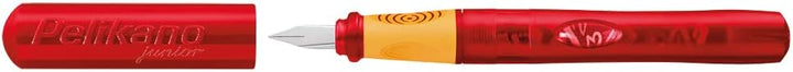 Pelikan Füller Pelikano Junior für Linkshänder, Feder L, 1 Set, rot rot für Linkshänder, rot fü