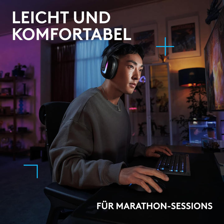 Logitech G G522 LIGHTSPEED kabelloses Gaming-Headset, LIGHTSYNC RGB, Mikrofon und erweitertem synchr