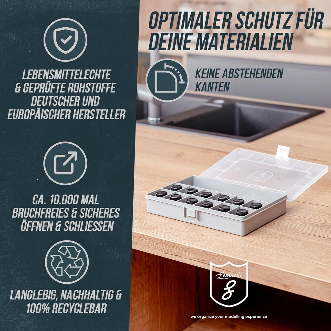 Lockdown Light Sortierbox – Organizer für Modellbau & Werkstatt | 13 Fächer, stapelbar, robust & che