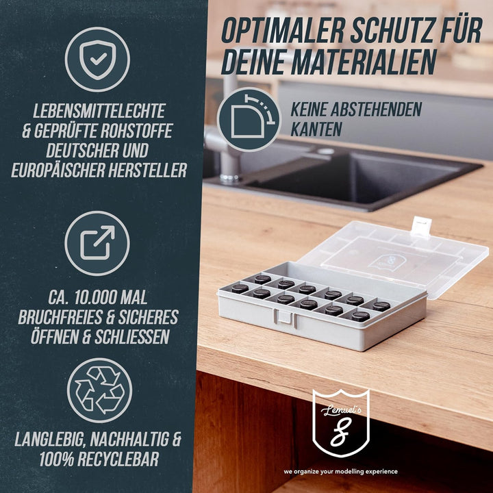 Lockdown Light Sortierbox – Organizer für Modellbau & Werkstatt | 13 Fächer, stapelbar, robust & che