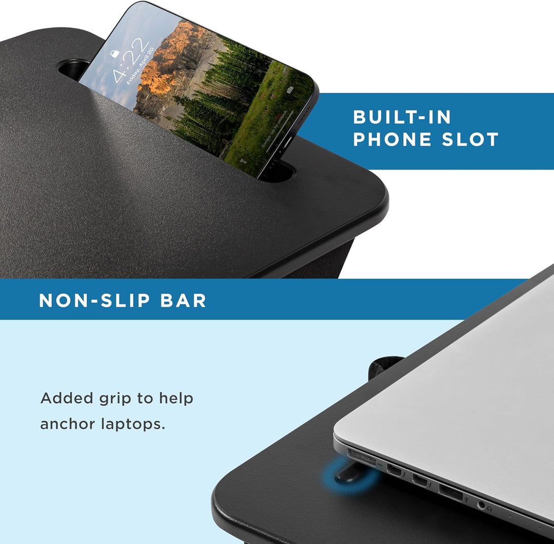 Lapgear Laptoptisch Sidekick mit Geräteleiste und Handyhalterung, passend für Laptops bis 15,6 Zoll,