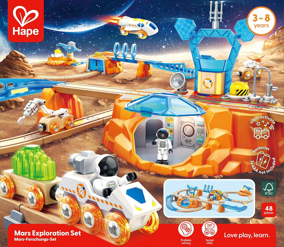 Hape Zugset Mars-Erkundung, Eisenbahn-Set, ab 3 Jahren