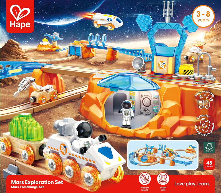 Hape Zugset Mars-Erkundung, Eisenbahn-Set, ab 3 Jahren