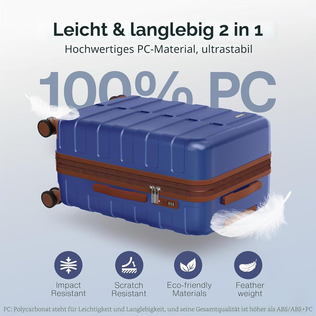 Kofferset Hartschale (3 Jahre VIP-Service) Leicht 100% PC Ultra-Langlebige Erweiterbar Trolley Handg