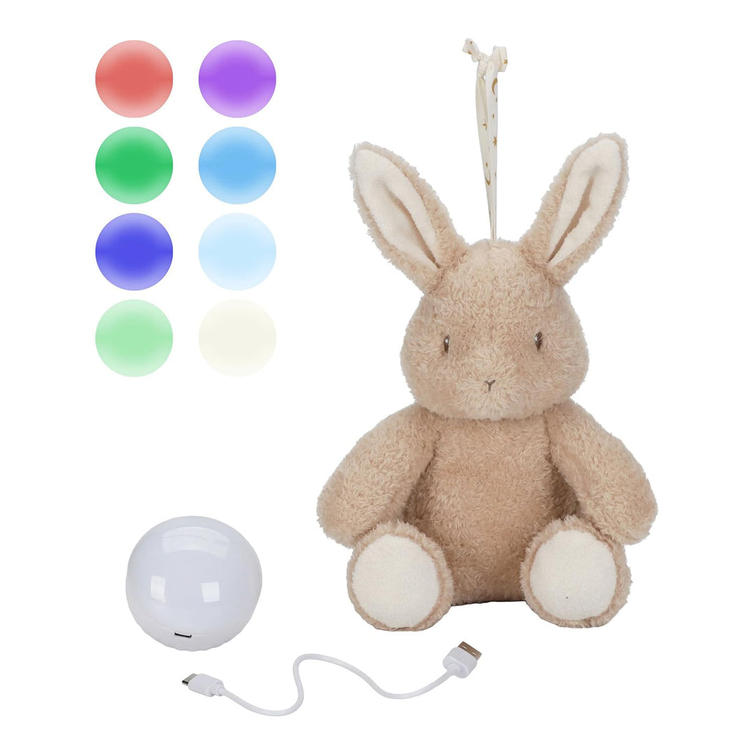Little Dutch 8441 Kuscheltier mit Licht und Geräuschen Hase - Baby Bunny - Newborn Naturals beige