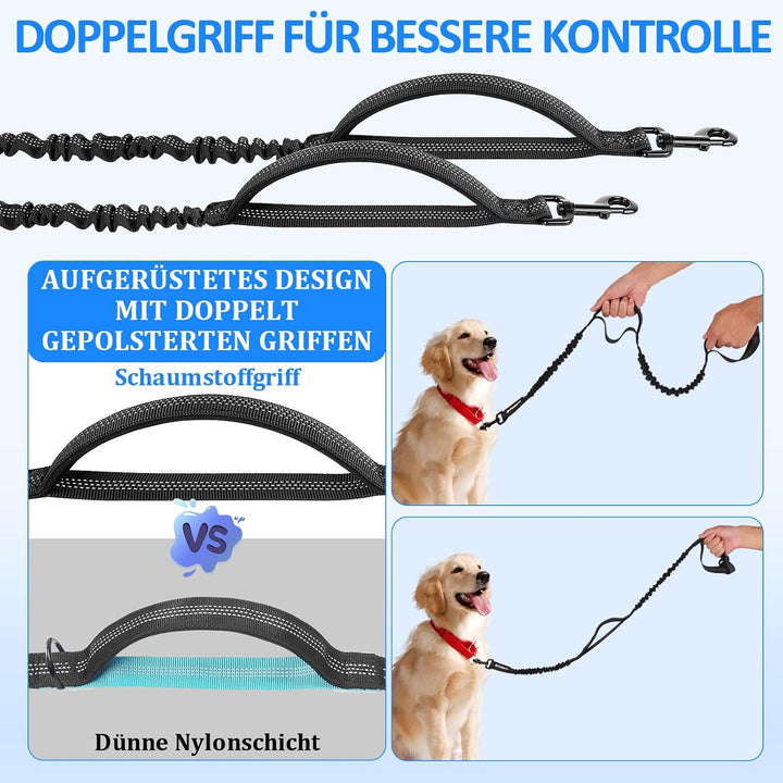 Philorn Joggingleine Hunde, Freihändig Laufleine für Hunde, Bauchgurt Hundeleine zum Joggen Laufen W
