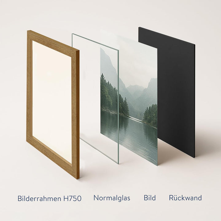 WANDStyle Bilderrahmen Strandhaus Stil 30x40cm I Farbe: Eiche-Optik I Fotorahmen I rustikaler Bilder
