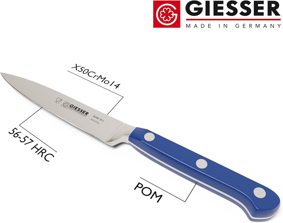 Giesser seit 1776 - Made in Germany - Spickmesser geschmiedet blau Skyline Blue, 10 cm, Officemesser