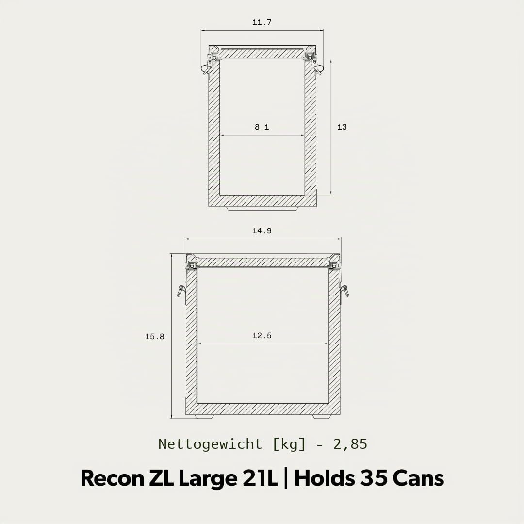 Dometic Recon Softside ZL Large - Kühltasche Gross 21L - Kühlbox - Grau Grau 21 Liter, Grau 21 Liter