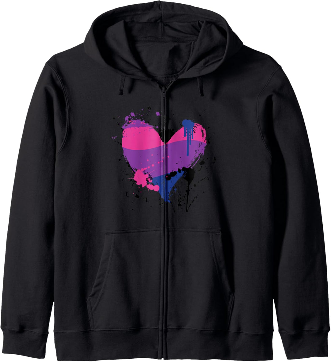 Paintsplash Bisexuelles LGBT-Herz | Geschenk Bisexueller Stolz Flagge Kapuzenjacke