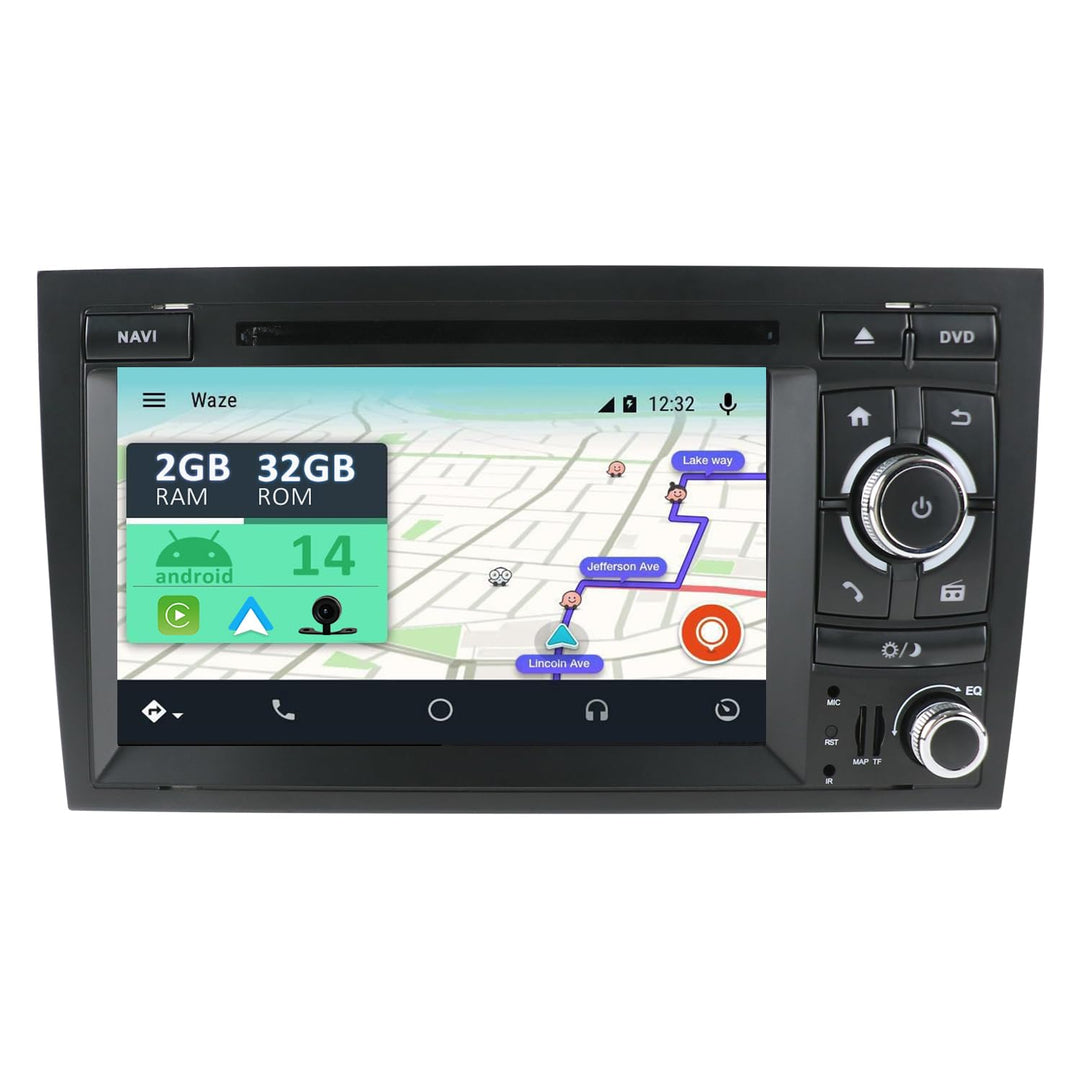 YUNTX Autoradio für Audi A4 (2003-2011) Navigation KOSTENLOSE Rückfahrkamera und Canbus | 7 Zoll | 2