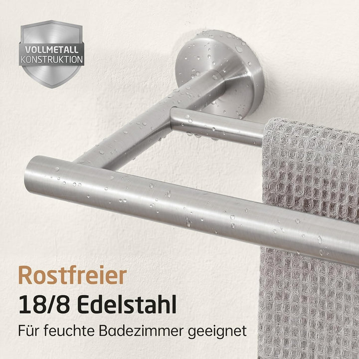 KES Handtuchhalter Doppel Badetuchhalter Edelstahl SUS304 Handtuchstange 75CM Badezimmer Handtuch Ha