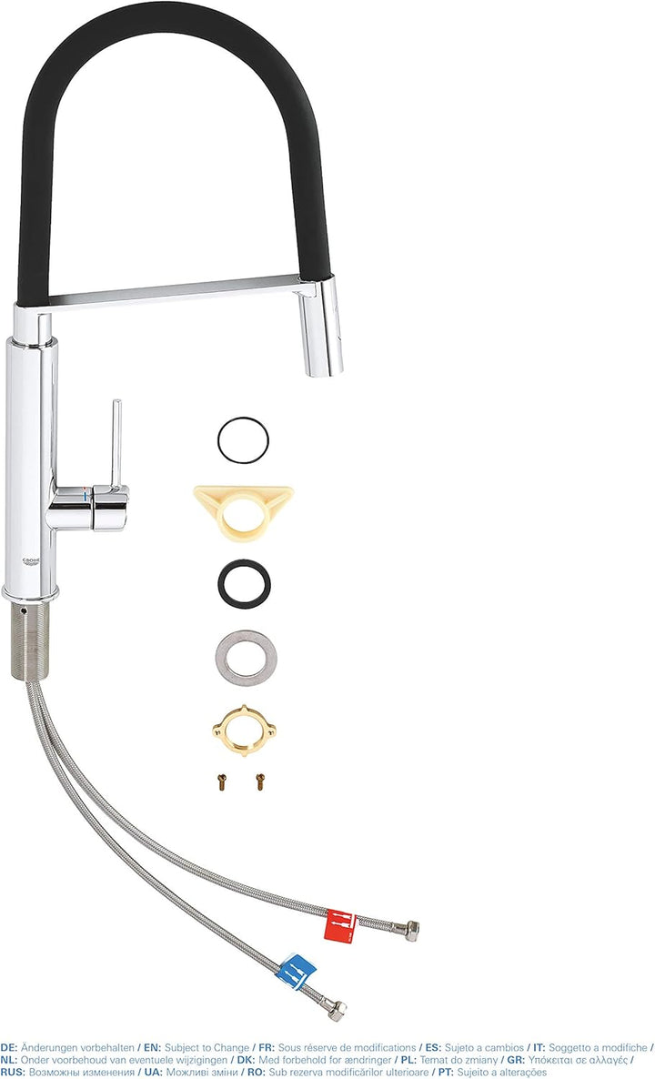 GROHE Concetto, Profi Küchenarmatur mit 2 Strahlarten (Wasserhahn Küche mit ausziehbarer Profibrause