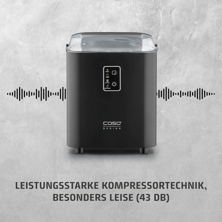 Caso IceChef Compact- Design Eiswürfelbereiter, schnelle Eiswürfel, 500g in 1h, 1L Wassertank, hygie