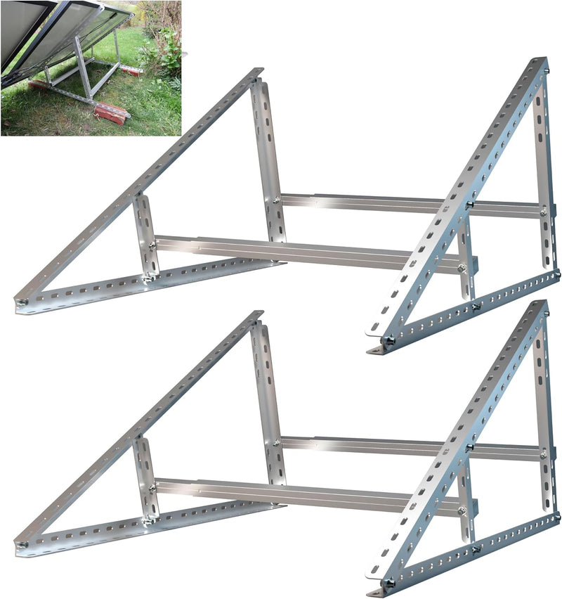 SAVOLAR Solarmodul Halterung 2 Stück, Aluminium & Edelstahl, Wandmontage, für Balkonkraftwerk bis 11