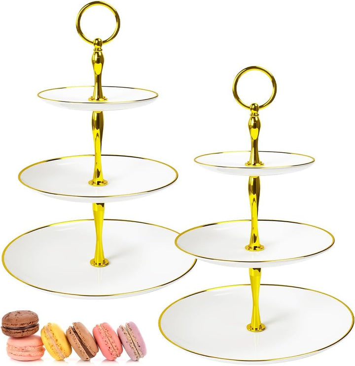 2er Set Tortenständer Etagere 3 Etagen Ø14.5/19.5/24.5cm Muffin Ständer Cupcake Halter Rund Kuchenst