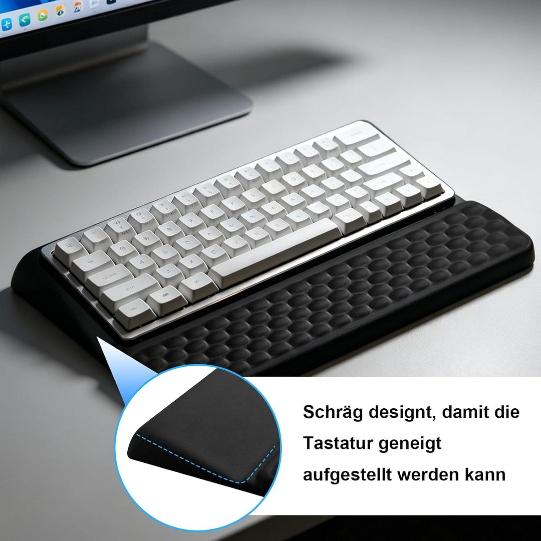 Integrierte Handballenauflage Tastatur zur Entlastung der Handgelenke, 43 x 24,5 cm Memory Foam Hand