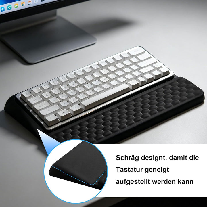 Integrierte Handballenauflage Tastatur zur Entlastung der Handgelenke, 43 x 24,5 cm Memory Foam Hand