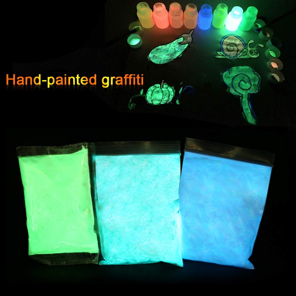 Fluoreszierendes Pulver, 3x100 g Professionelle Lumineszenz Pigmente Phosphoreszierende Farbe Photol