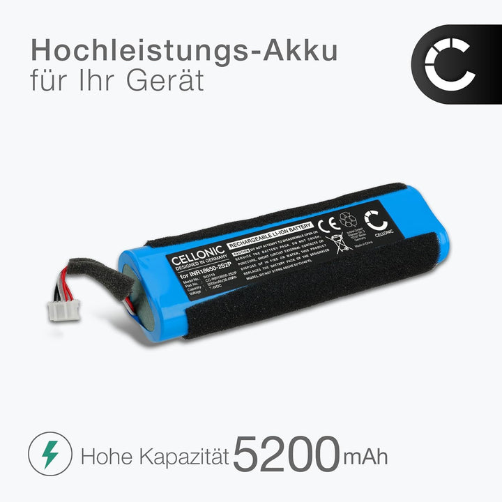 CELLONIC, Lautsprecherakku kompatibel mit Teufel Motiv GO Voice (5200mAh, 7.4V) Ersatzakku INR18650-