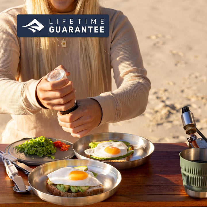 Sea to Summit Detour Stainless Steel Collapsible Dinnerware Set 2P 6-teilig - Geschirrset green-grey