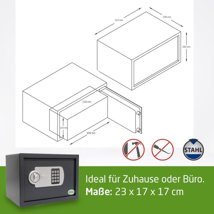 Amig – Tresor für zuhauser mit Code | Integrierte Sicherheitsbox | Stahl | Getarnt | Ideal für Zuhau